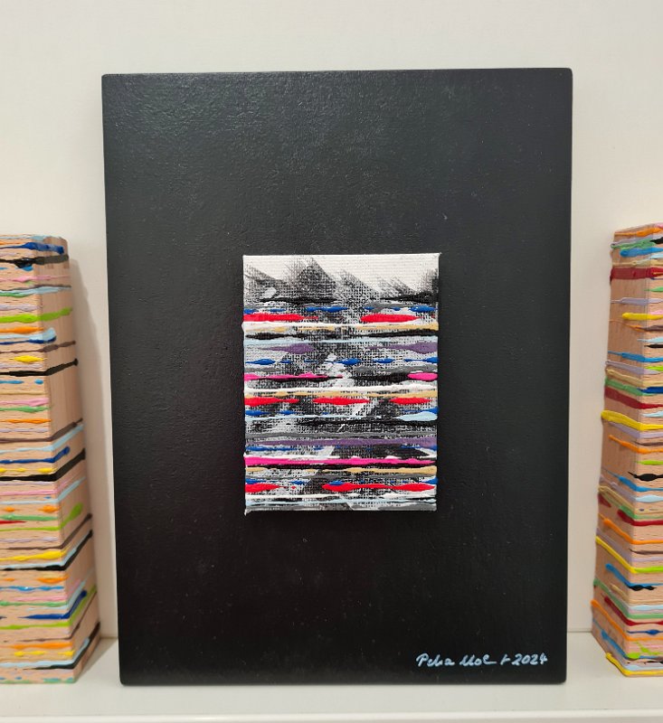 Coloured lines 46 2024, 20x15, Acryl-Lack auf LW,  € 79